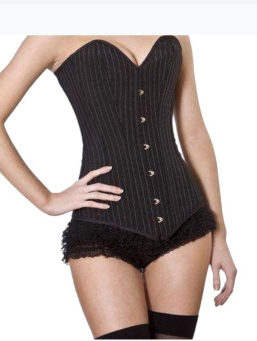 Burleska Black Pinstripe Underbust Corset Size 28